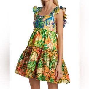 Farm rio Caipirinha Tiered Cotton Minidress Size S